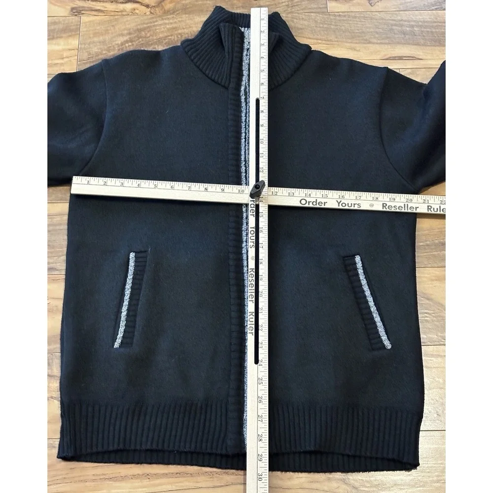 Yeokou Mens M Full‎ Zip Cardigan Sweater Cashmere Wool Cotton Fleece Lined